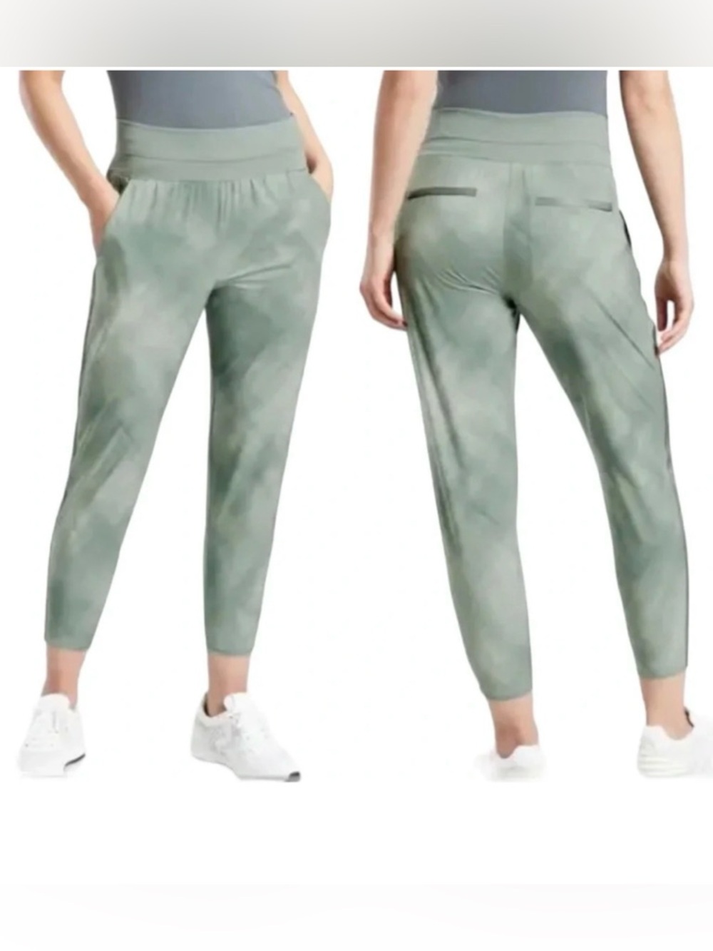 Athleta Nolita Slim Tapered Crop Pants Green Size 8 Athleisure